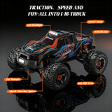 Vecukty 1:16 Scale High Speed Remote Control Car，40 KPH High Speed，All Terrain 4WD Off-Road Truck with 2.4 GHz Remote Control & 2 Batteries ，Gift for Adults Boys，Orange
