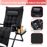 Zero Gravity Chair,VECUKTY Patio Lawn for Indoor and Outdoor Chairs ,500lbs Oversized XL 29IN Ergonomic Lounge Folding Reclining Chair,Black