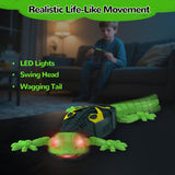 Vecukty Wall Crawler Gecko，Rechargeable & Climbs Up Walls Remote Control Toys，2.4GHz RC Reptile with Swing Head & Wagging Tail，RC Robot Toys for Boys & Girls Ages 4 & Up，Green