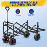 Collapsible Camping Garden Wagon for 10x20ft Canopy, All-Terrain Tank Wheels for Camping, Sports, Shopping, Beach, Support Up to 330lbs