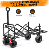 Collapsible Camping Garden Wagon for 10x20ft Canopy, All-Terrain Tank Wheels for Camping, Sports, Shopping, Beach, Support Up to 330lbs