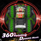 RC Off Road Monster Car, Keenstone 1:10 Giant Wheel Remote Control Toy Car with High-Speed Climbing and Colorful Gradient Lights with Music,Green
