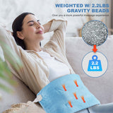 Keenstone Weighted Heating Pad with Massage for Back Pain & Cramps Relief, 5 Heating Levels and 4 Time Settings 12"×24" - Gray