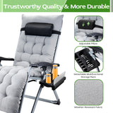 VECUKTY XL Oversize Zero Gravity Chair - 500lb Capacity, 29-Inch Wide Padded Seat, Folding Travel Recliner for Outdoor / Indoor Use - Patio, Lawn,Grey,Portable and Heavy Duty