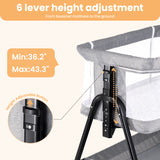 SACVON Bedside Bassinet Sleeper with Storage Basket & Wheels, Portable Crib for Baby, Gray Brand: SACVON