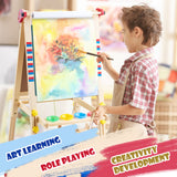 Keenstone Robot Art Easel for Kids, Learning-Toy for 3,4,5,6,7,8 Years Old Boy&Girls, Wooden Chalkboard&Magnetic Whiteboard&Painting Paper Stand, Gift&Art Supplies for Toddler