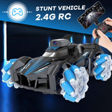 RC Stunt Car with 5G HD 1080P FPV Camera, 2.4Ghz Remote Control Car ,Electric Carrier Vehicle Monster Trucks for Kids Adults,Blue