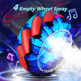RC Twisting Snake Car, Keenstone Giant Wheel Remote Control Toy Car with High-Speed Climbing and Colorful Gradient Lights with Music,Red