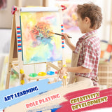 Keenstone Robot Art Easel for Kids, Learning-Toy for 3,4,5,6,7,8 Years Old Boy&Girls, Wooden Chalkboard&Magnetic Whiteboard&Painting Paper Stand, Gift&Art Supplies for Toddler