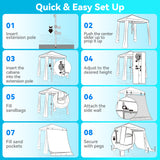 Beach Cabana with Changing Room - Easy to Set Up Canopy, Waterproof, Portable 6' x 6' Beach Shelter, Included Side Wall, Shade with UPF 50+ UV Protection for Kids, Family & Friends-Green