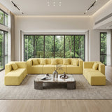 BEHOST 202.5" Sectional Sofa Set for Living Room, 8 Modules Flexible Combination, Sunshine Yellow