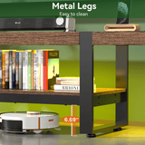 Behost TV Stand with LED Lights for 65 inch TV, Farmhouse Entertainment Center for Living Room, Gaming TV Console for Bedroom,Rustic Brown