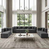 BEHOST 202.5" Boneless Cloud Couch, 8 Modules Sectionals Sofa with 27.5" Deep Seat, No Assembly Required, Dark Gray