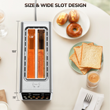 4 Slice Toaster, Bread Toaster for Kitchen Appliances with 6 Presets Memory Function