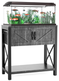 20 Gallon Fish Tank Stand with Storage Cabinet & Shelf - Solid Metal Frame & Waterproof Wood, Furniture Style Aquarium Stand