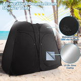 Pop Up Shower Tent, Vecukty 94.5x47.2x78.inch Upgrade Double Privacy Tent, Porta-Potty Tent,Black