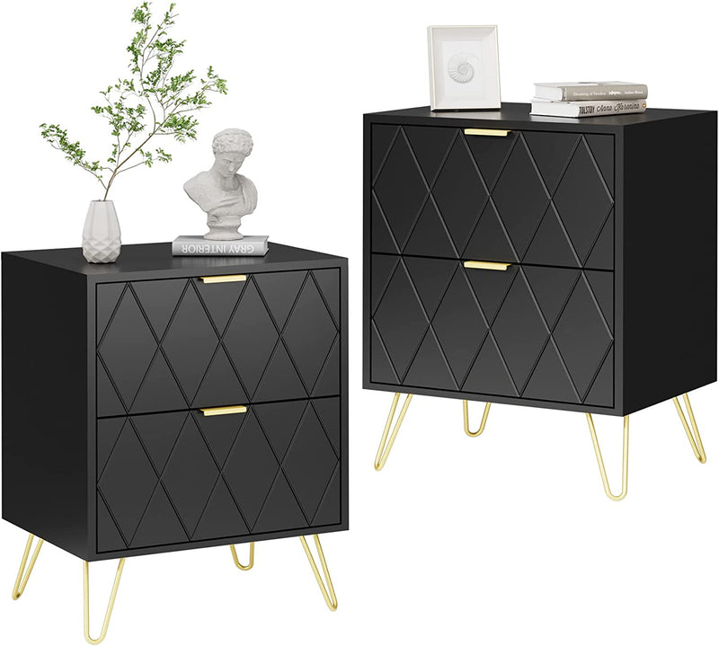 modern nightstand black