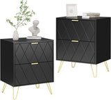 modern nightstand black