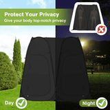 Pop Up Shower Tent, Vecukty 94.5x47.2x78.inch Upgrade Double Privacy Tent, Porta-Potty Tent,Black