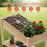 Raised Garden Bed with Planting Tool, BEHOST Elevated Wood Planter Box Stand for Backyard, Patio, Balcony w/Bed Liner, 264lb Capacity