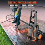 Keenstone 3600 PSI Electric Pressure Washer , Max 2 GPM 220V with Adjustable Nozzle 0-120°,Foam Cannon for Cleaning Cars Patios Driveways Fences Pools