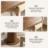 Keenstone Round Dining Table 43"-59" Extendable, for 4 to 6, with Storage Space, Kitchen Dinner Room Table for Dining Room and Small Space Walnut