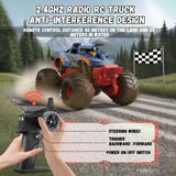 Vecukty RC Monster Truck，Waterproof Amphibious Remote Control Car With Lights & Sprays，2.4GHz All Terrain Off-Road Pickup Truck，Christmas Birthday Gift Toys for Boys and Girls Kids 4-12