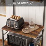 Monvane Kitchen Baker's Rack Storage Shelf Microwave Cart Oven Stand Coffee Bar,Rustic Brown