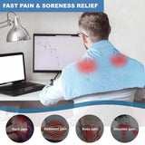 Keenstone Weighted Heating Pad with Massage for Back Pain & Cramps Relief, 5 Heating Levels and 4 Time Settings 12"×24" - Gray