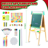 Keenstone Christmas Tree Art Easel for Kids, Learning-Toy for 3,4,5,6,7,8 Years Old Boy&Girls, Wooden Chalkboard&Magnetic Whiteboard&Painting Paper Stand, Gift&Art Supplies for Toddler