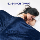 62*84“ Electric Heated Blanket Twin Keenstone Machine Washable Fast Heated Flannel Blanket Twin Size, Blue
