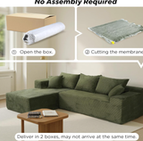 Behost 105" Modular Sectional Sofa for Living Room, L Shaped Chenille Cloud Couch Sleeper Bed, Green