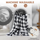 Electric Heating Blanket with Waistband and Sleeves - Keenstone Cozy Plaid Heated Throw with 6 Heat Levels and Timer Settings - 50 x 70 inch,Red