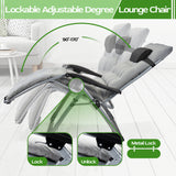 Zero Gravity Chair,VECUKTY Patio Lawn for Indoor and Outdoor Chairs ,550lbs Oversized XL 33IN Ergonomic Lounge Folding Reclining Chair,Gray