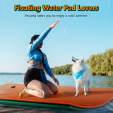 Floating Water Mat for 2 Person, VECUKTY 6 x 6' 3 Layer Lily Pad for Beach,Ocean, Lake,Organ&Green