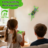 Vecukty Wall Crawler Gecko，Rechargeable & Climbs Up Walls Remote Control Toys，2.4GHz RC Reptile with Swing Head & Wagging Tail，RC Robot Toys for Boys & Girls Ages 4 & Up，Green