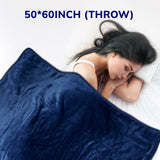 50*60“ Electric Heated Blanket Throw, Keenstone Machine Washable Fast Heated Flannel Blanket, Darkturquoise