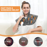 Keenstone Wearable Weighted Heating Pad for Neck and Shoulders Gray, 2.2lb Large Electric Heated Neck Shoulder Wrap for Warmth and Comfort - 19.3"x22.4"