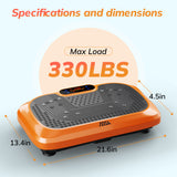 TCISA Vibration Plate Exercise Machine,Whole Body Fitness Workout Equipment,Vibration Plate for Lymphatic Drainage,Remote Control and Resistance Bands,Orange