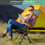 Camping Chair, VECUKTY c 240 lbs Capacity,Compact Outdoor Portable Folding Rocker Chair for Camping Hiking Gardening Travel Beach Picnic,Gray