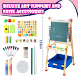 Keenstone Robot Art Easel for Kids, Learning-Toy for 3,4,5,6,7,8 Years Old Boy&Girls, Wooden Chalkboard&Magnetic Whiteboard&Painting Paper Stand, Gift&Art Supplies for Toddler
