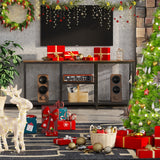 Behost TV Stand for TVs up to 55 Inch, Entertainment Center with Open Storage Shelves, TV Media Console Table with Soundbar Shelf for Living Room, Bedroom, Rustic Brown