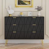 MONVANE Modern 6 Black Drawer Dresser for Bedroom