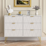 MONVANE Modern 6 Drawer Dresser, White