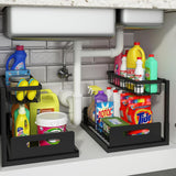 Under Sink Organizer and Storage, 4 Pack Pull Out Cabinet Organizer Slide Out Sink