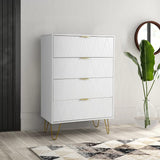 MONVANE Modern 4 Drawer Dresser, White