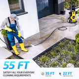 TCISA 4200 PSI Electric Pressure Washer,Max 3GPM Power Washer with 35FT Power Cord 20FT Hose 5 Nozzles and Built-in Soap Cannon for Car Garden Yard Hom