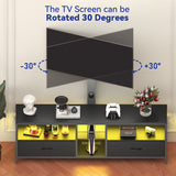 Behost TV Stand with Mount and Fabric Drawers for 65 Inches TV, Entertainment Center and Industrial TV Console Table with Storage for Living Room, Bedroom