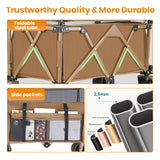 Collapsible Camping Beach Wagon, VECUKTY 350L Garden Cart, Heavy Duty Utility Fold Wagon with Big Wheel & Side Pickets for Garden, Camping, Sport, Shopping