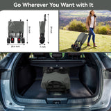 Collapsible Garden Wagon Cart with Removable Canopy, VECUKTY Foldable Wagon Utility Carts with Wheels and Rear Storage, Wagon Cart for Garden Camping Grocery Shopping Cart, Gray